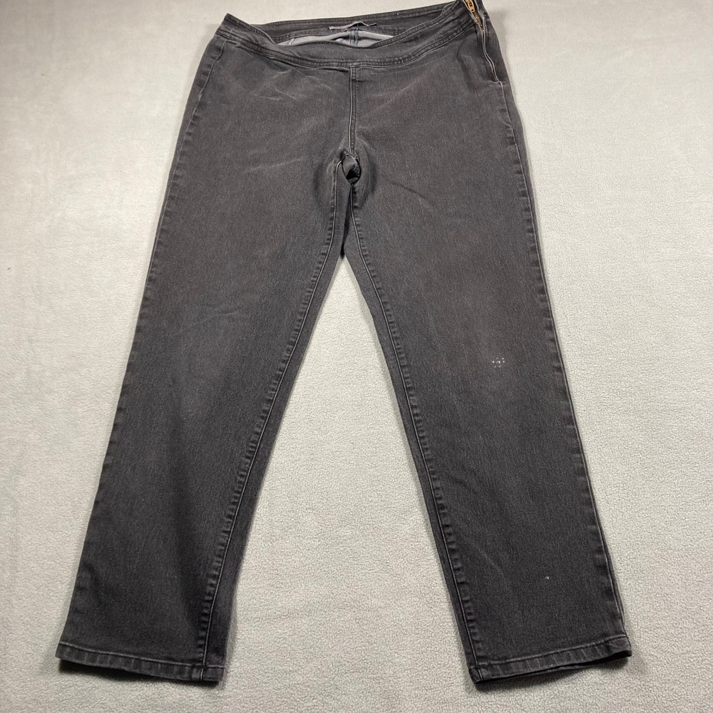Bandolino Blu Women's 12 Gray Mid-Rise Straight-Leg Stretch Jeans Mandie